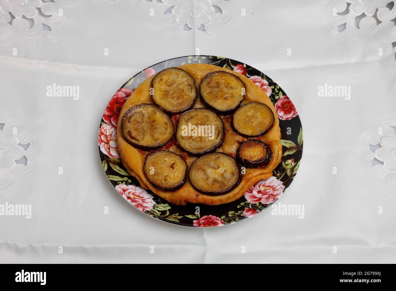 Tarte aux aubergines, cuisine française Banque D'Images