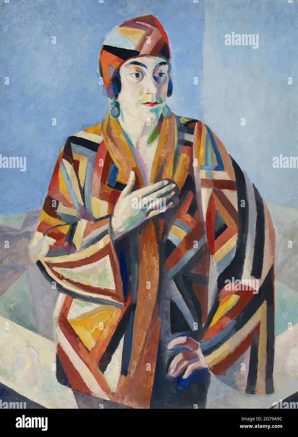 Portrait de Madame Mandel. Musée : COLLECTION PRIVÉE. Auteur: Robert Delaunay. Banque D'Images