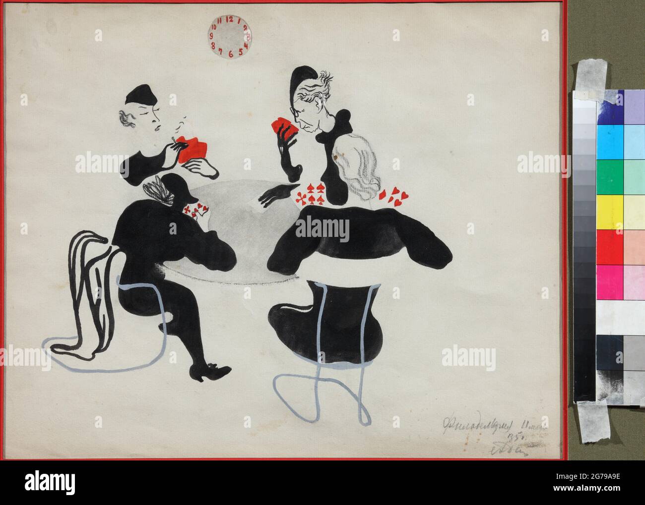Femmes jouant aux cartes, Philadelphie. Musée : COLLECTION PRIVÉE. Auteur: Alexander Alexandrovitch Deineka. Banque D'Images