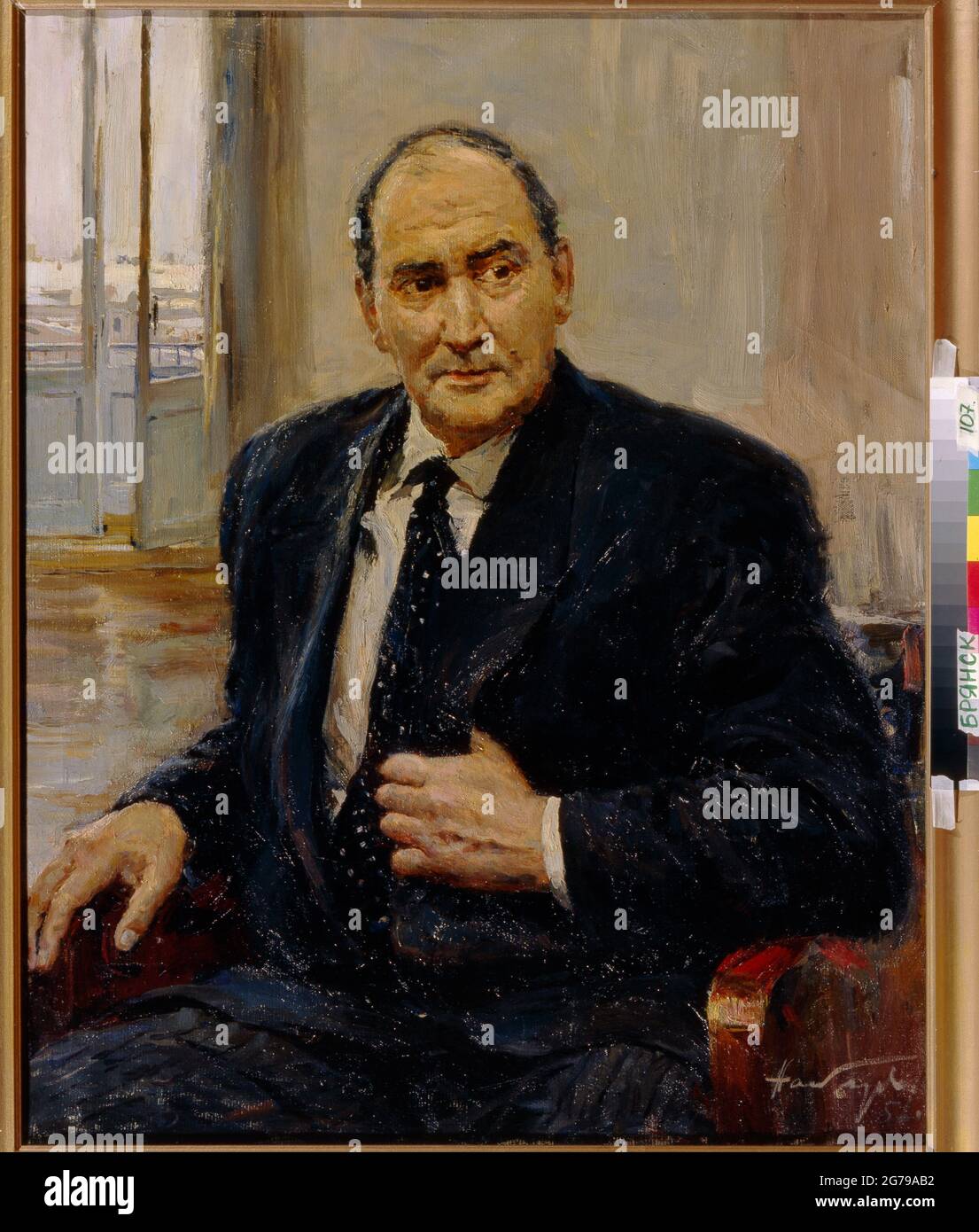 Portrait de l'artiste Pavel Petrovich Sokolov-Skalya (1899-1961). Musée: Musée régional d'art, Bryansk. Auteur: Dmitri Arkadyevich Nalbandian. Banque D'Images