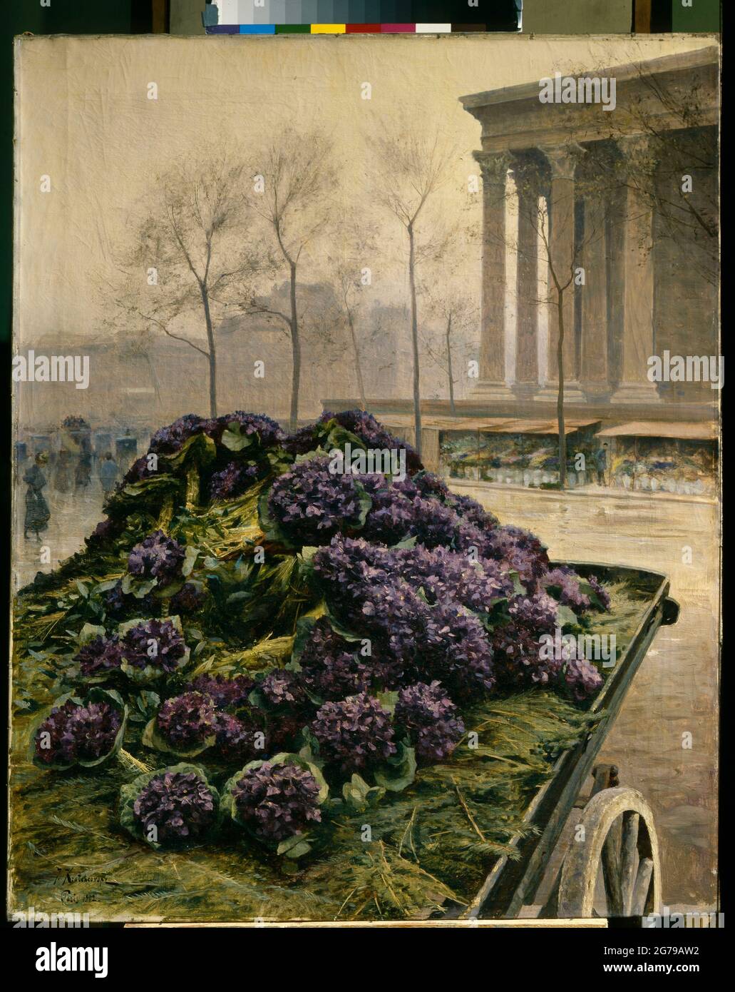 Violettes de Nice. Musée : Musée russe d'État, Saint-Pétersbourg. Auteur: Iosiph Evstafievitch Krachkovsky. Banque D'Images