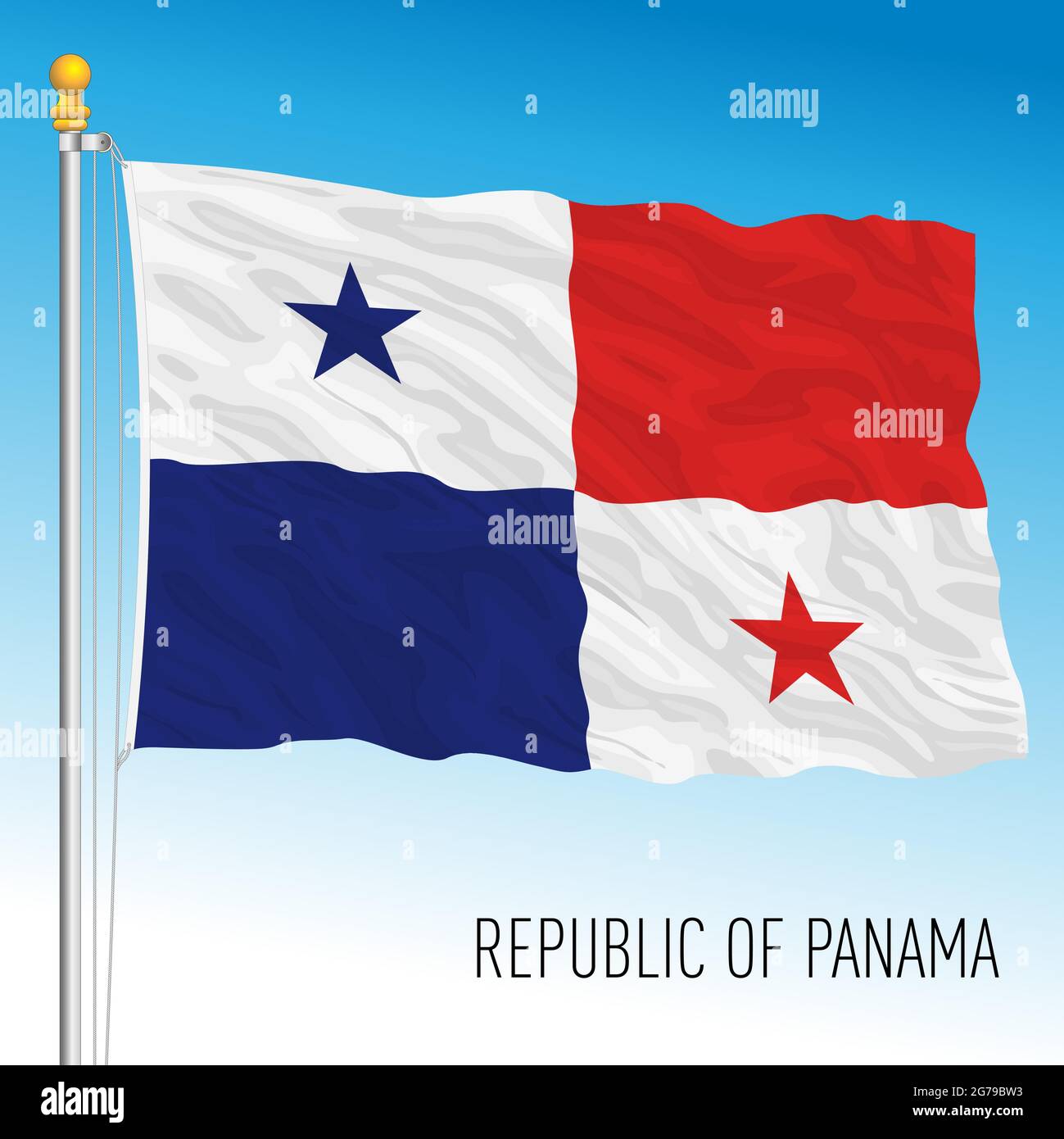 Drapeau national officiel du Panama, pays sud-américain, illustration vectorielle Illustration de Vecteur