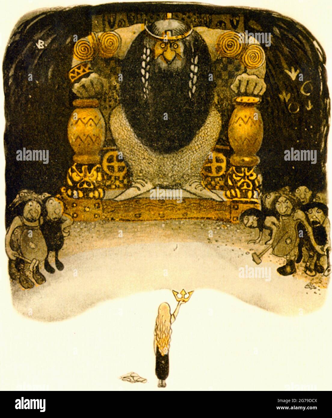 Œuvre de John Bauer intitulée Princess Daga and the Troll - 1907 Banque D'Images