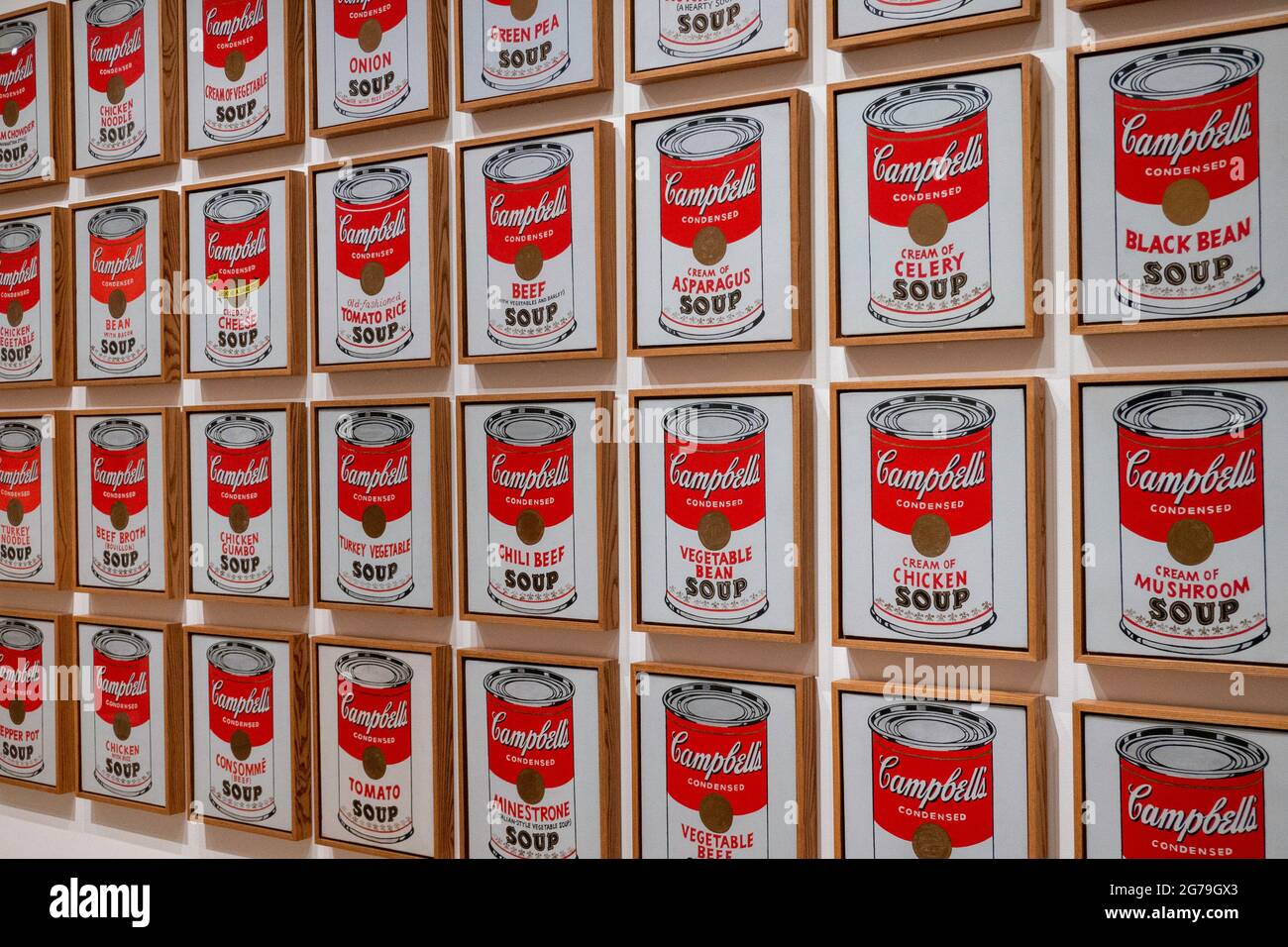 Andy Warhol Campbell's Soup peut l'art au Musée d'Art Moderne, New York City, USA Banque D'Images