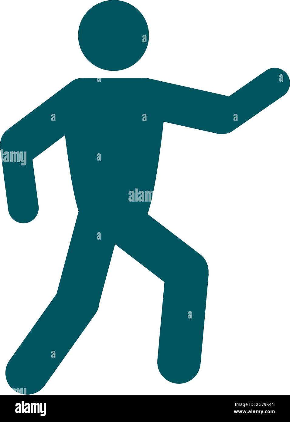 pictogramme homme marchant sur fond blanc Illustration de Vecteur