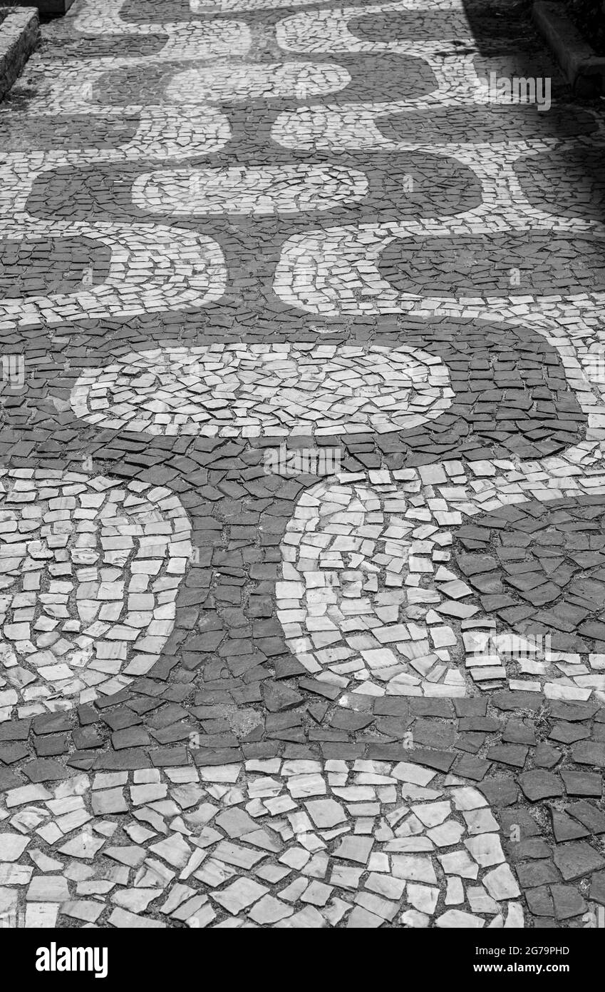 Trottoir typique de Rio de Janeiro conçu par Oscar Niemeyer Banque D'Images