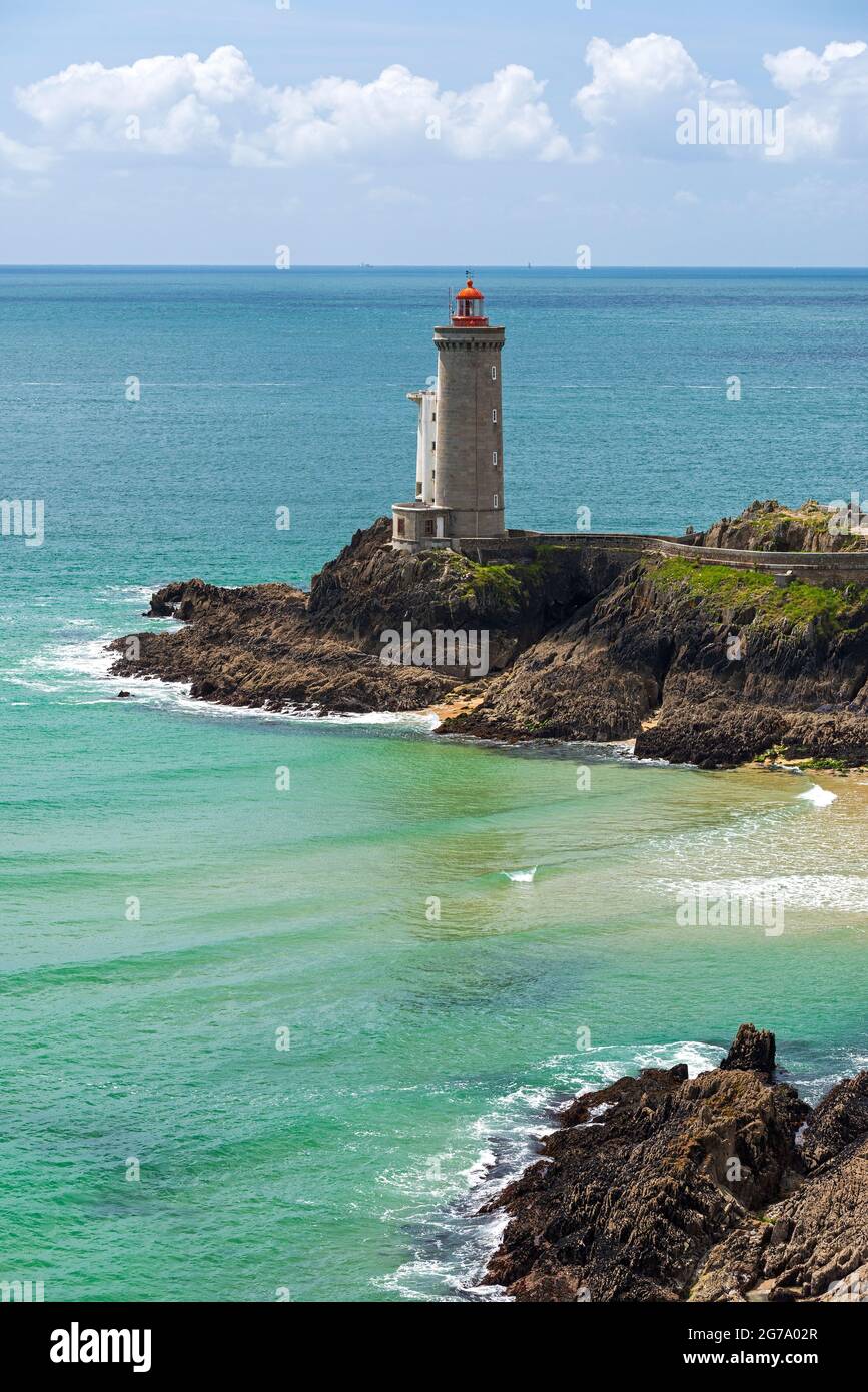 Phare petit Minou, près de Plouzané près de Brest, France, Bretagne, département du Finistère Banque D'Images