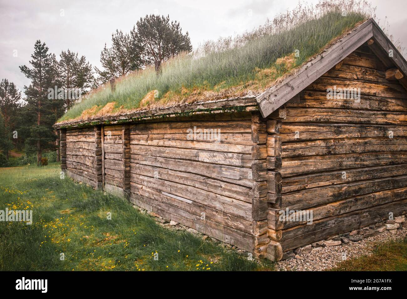 Maison en bois à Karasjok, musée, Sami, maison, tradition, Finnmark, Norvège Banque D'Images