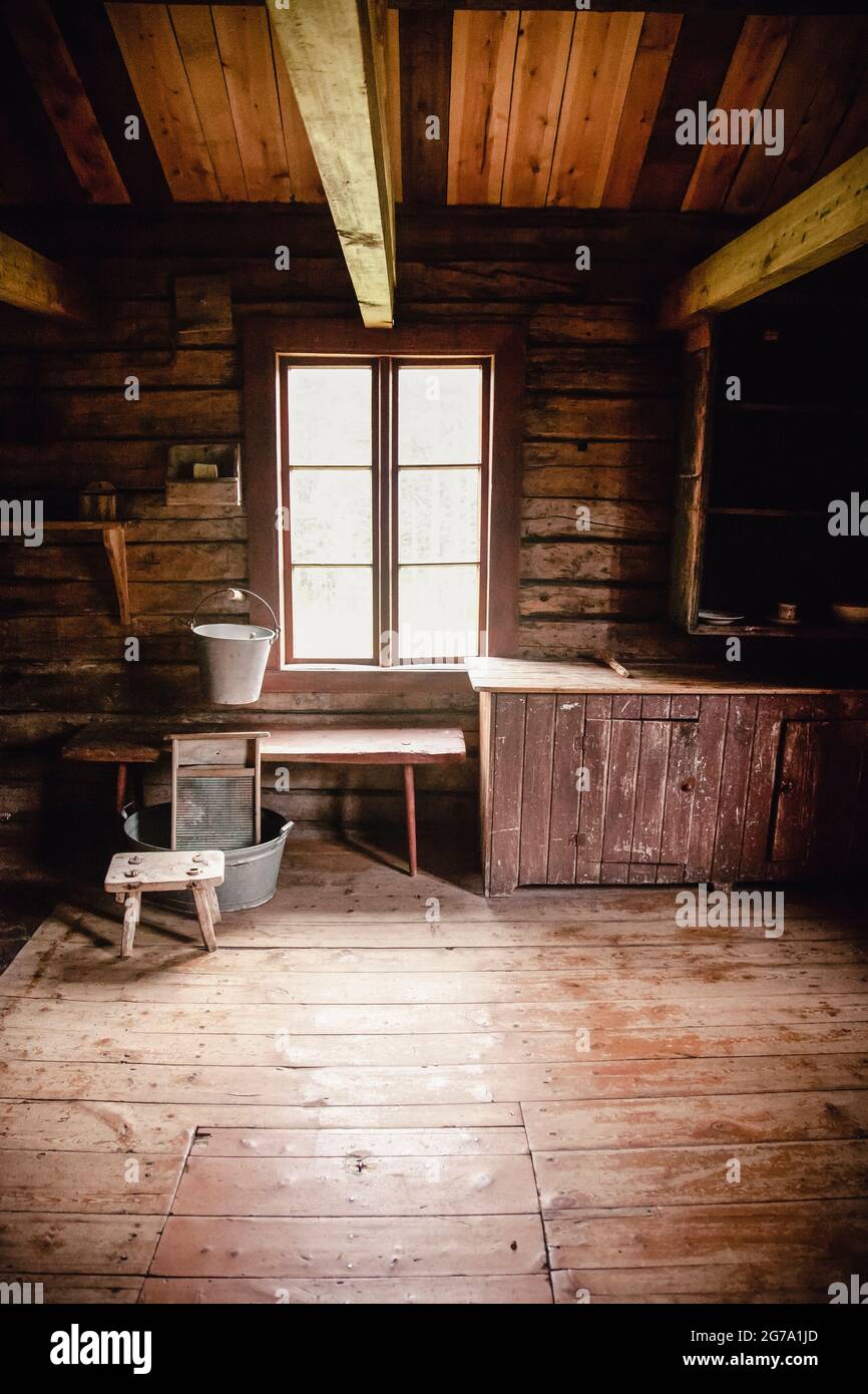 Maison en bois à Karasjok, musée, Sami, maison, tradition, Finnmark, Norvège Banque D'Images