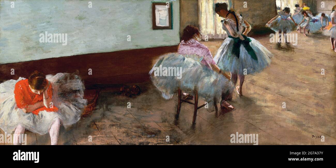 Degas. Peinture intitulée « la leçon de danse » par Edgar Degas (1834-1917), huile sur toile, 1879 Banque D'Images