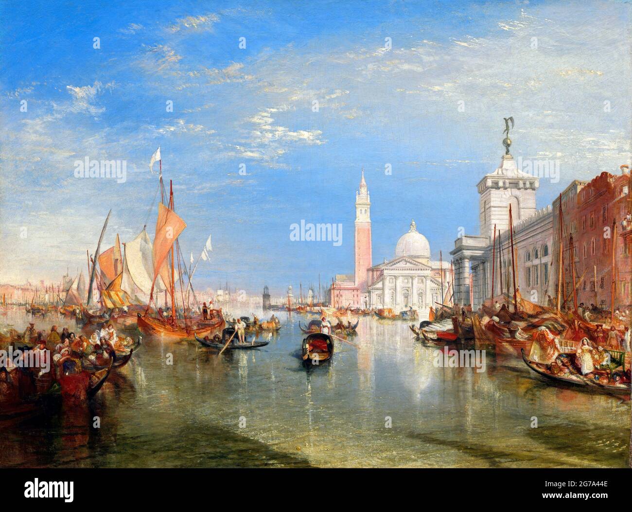 Venise : les Dogana et San Giorgio Maggiore par JMW Turner (1775-1851), huile sur toile, 1834 Banque D'Images