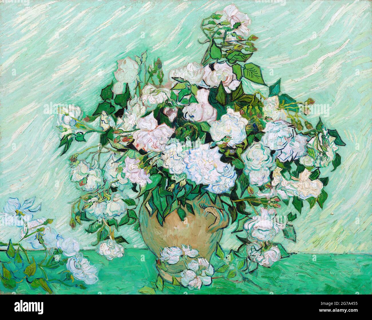 Roses par Vincent van Gogh (1853-1890), huile sur toile, 1890 Banque D'Images