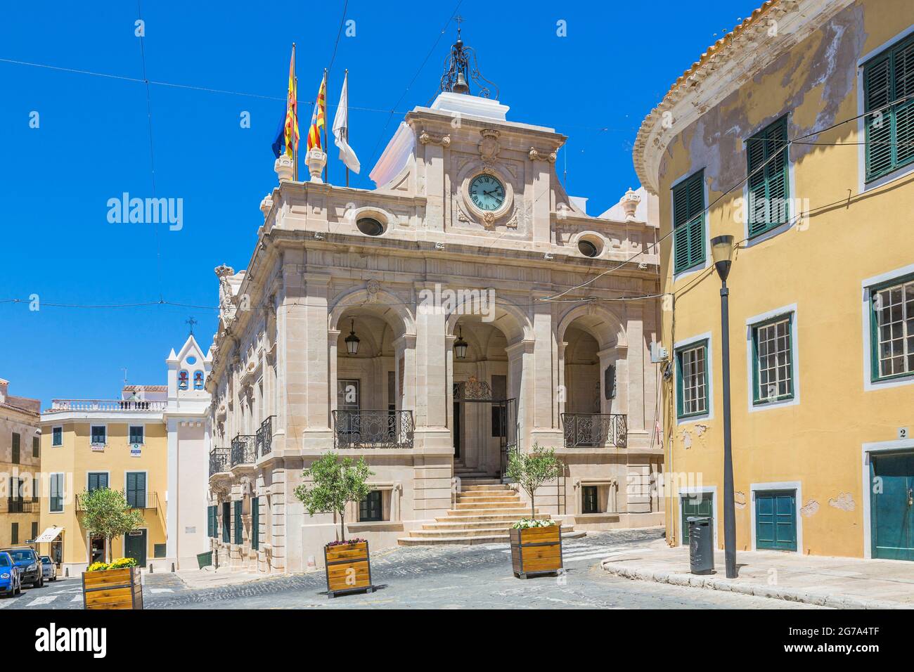 Hôtel de ville, Mahon, Mao, Minorque, Espagne, Europe Banque D'Images