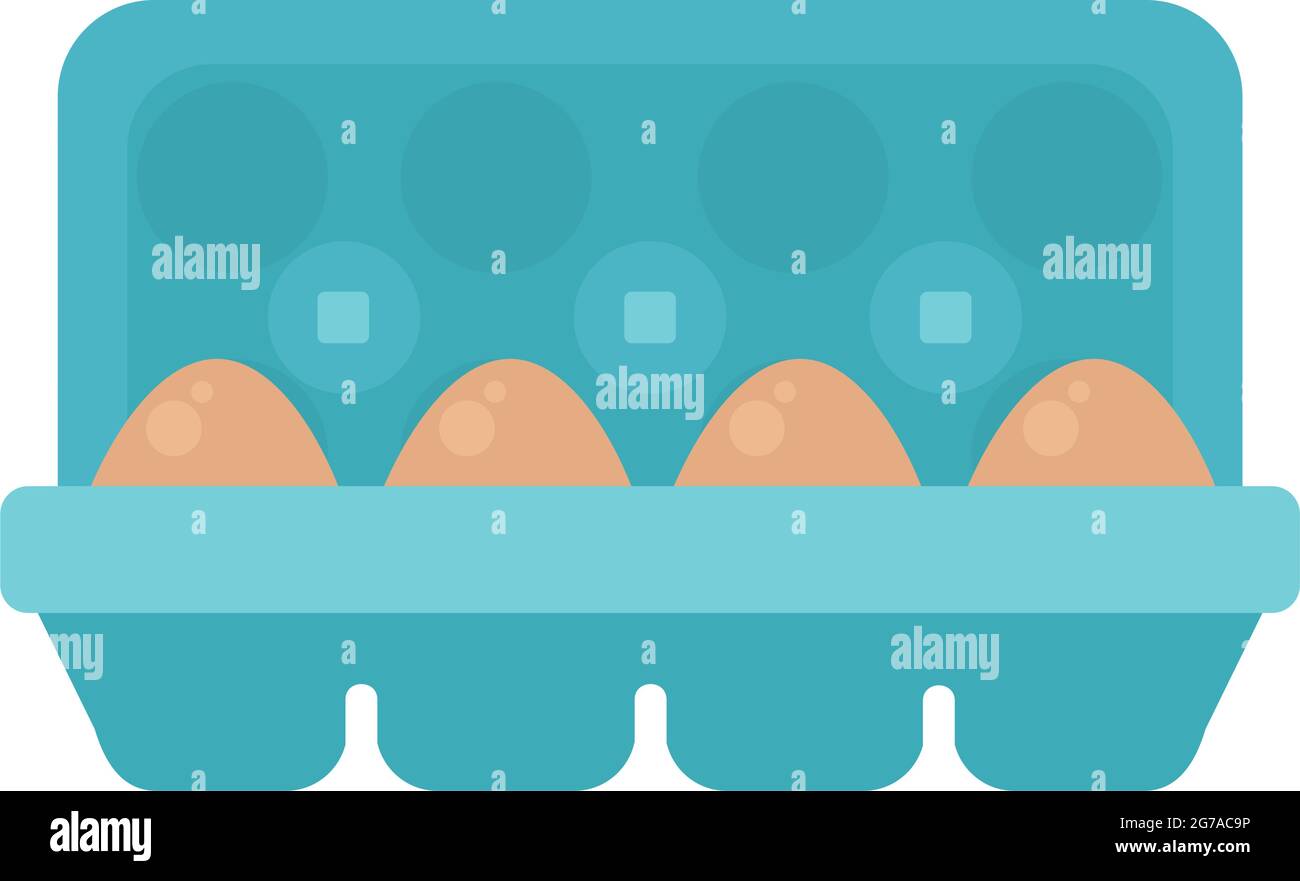 icône de la boîte à œufs sur fond blanc Illustration de Vecteur