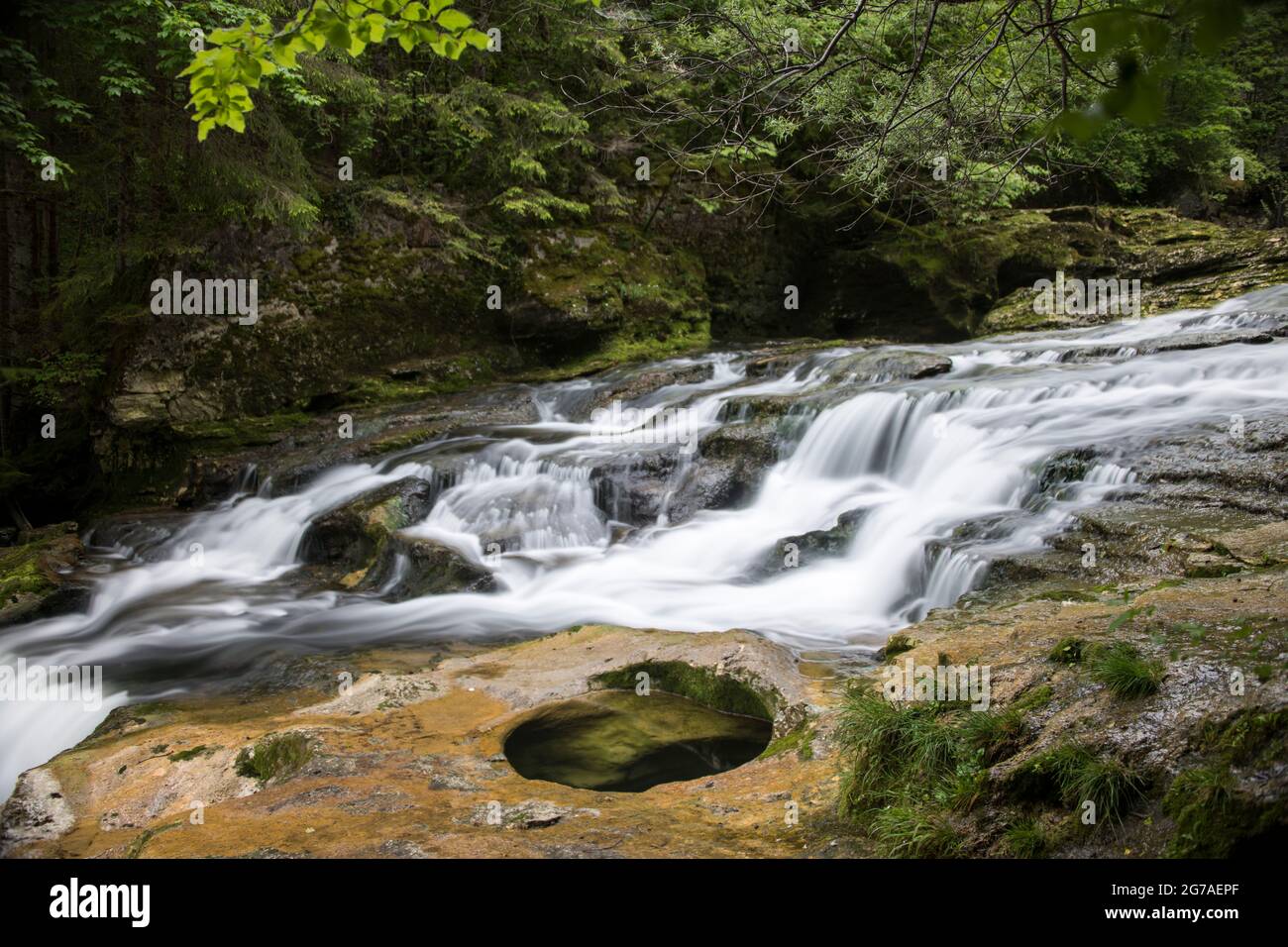 Cours d'eau d'Orbe dans le Jura vaudois Banque D'Images