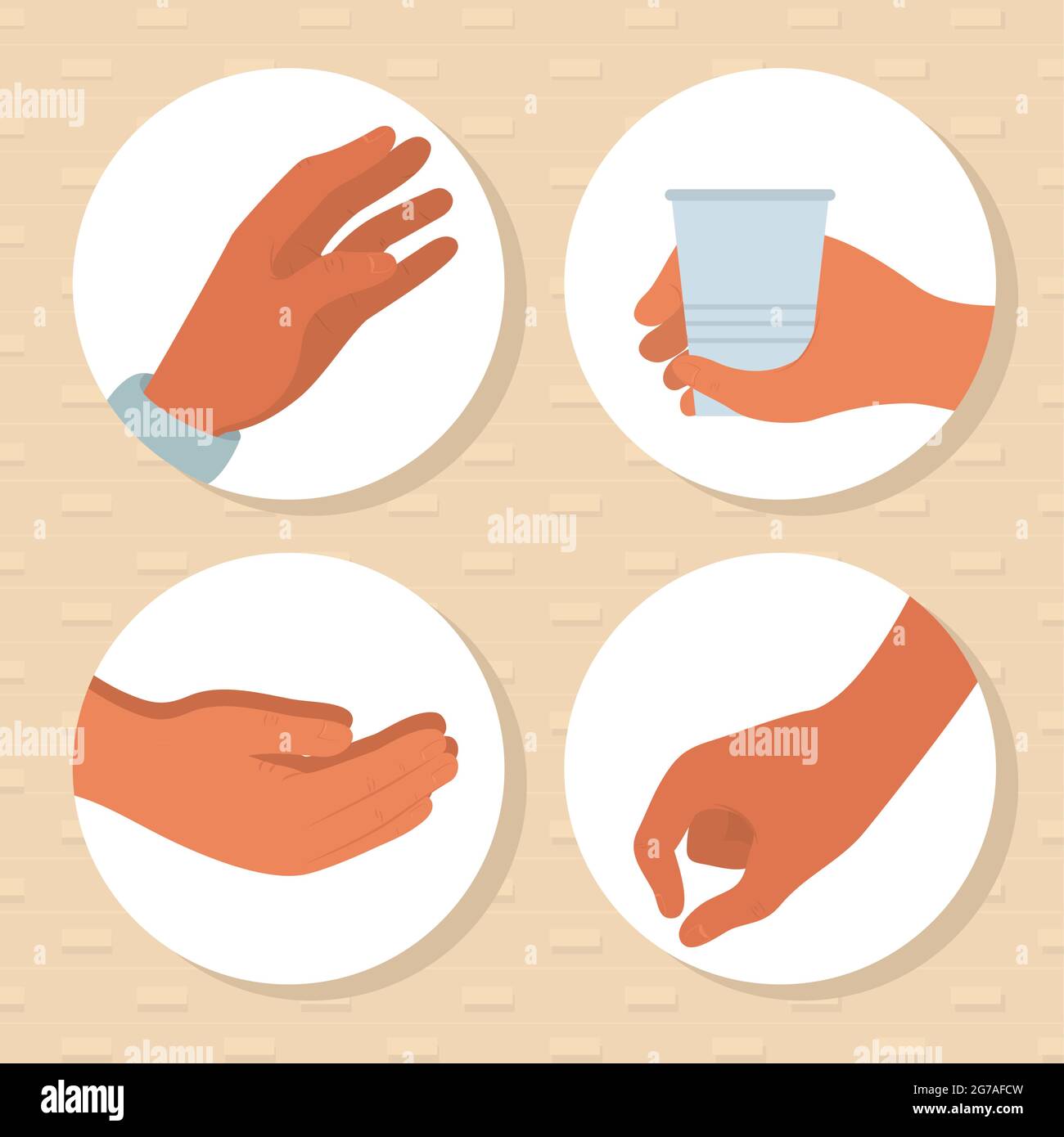 design de jeu d'icônes de gestes de mains Illustration de Vecteur