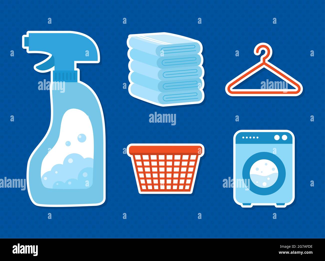 jeu d'icônes de linge et de nettoyage Illustration de Vecteur