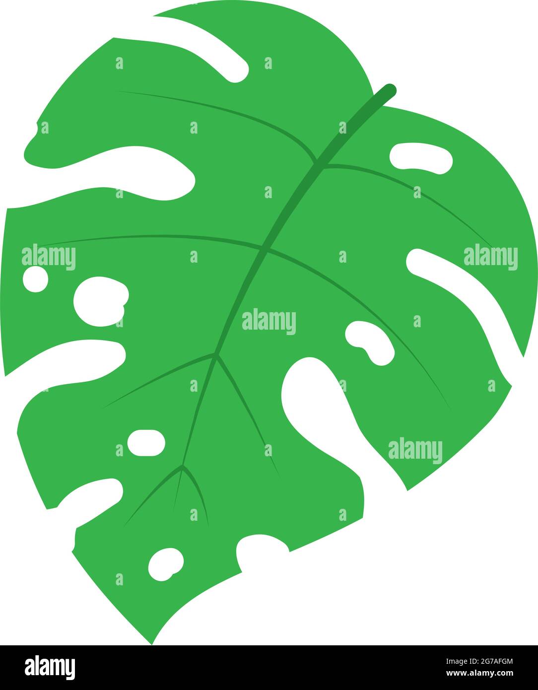 Icône de feuille de Monstera sur fond blanc Illustration de Vecteur