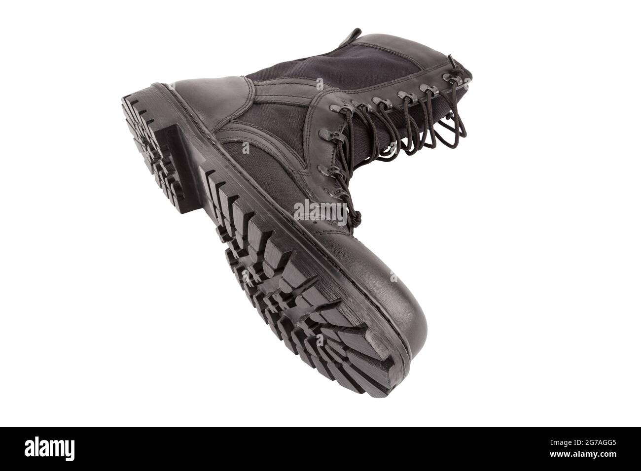 nouvelle chaussure militaire légère noire estivale avec pièces en nylon  isolées sur fond blanc Photo Stock - Alamy