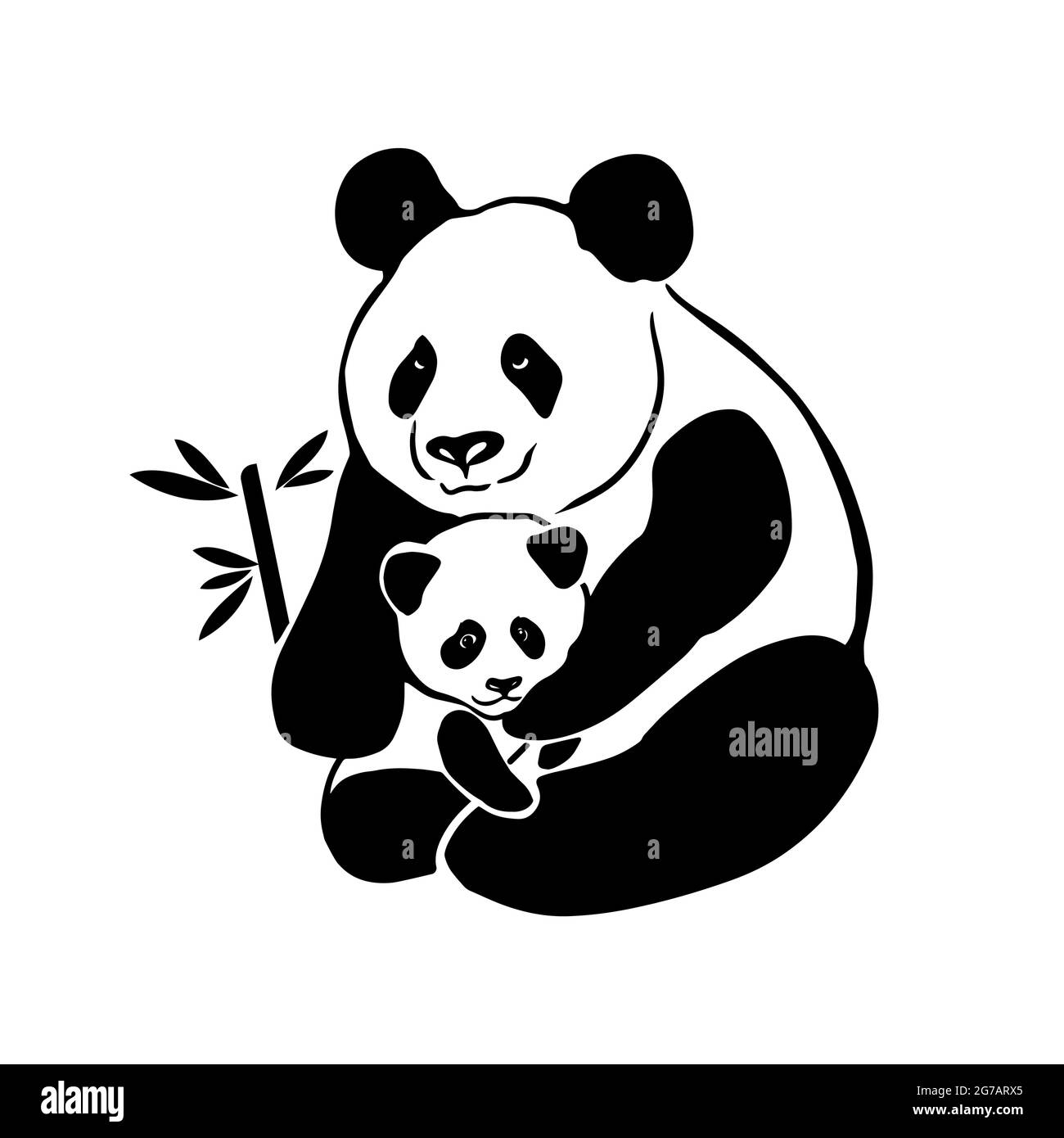 La Famille Panda Panda Maman Et Bebe Illustration Vectorielle Image Vectorielle Stock Alamy
