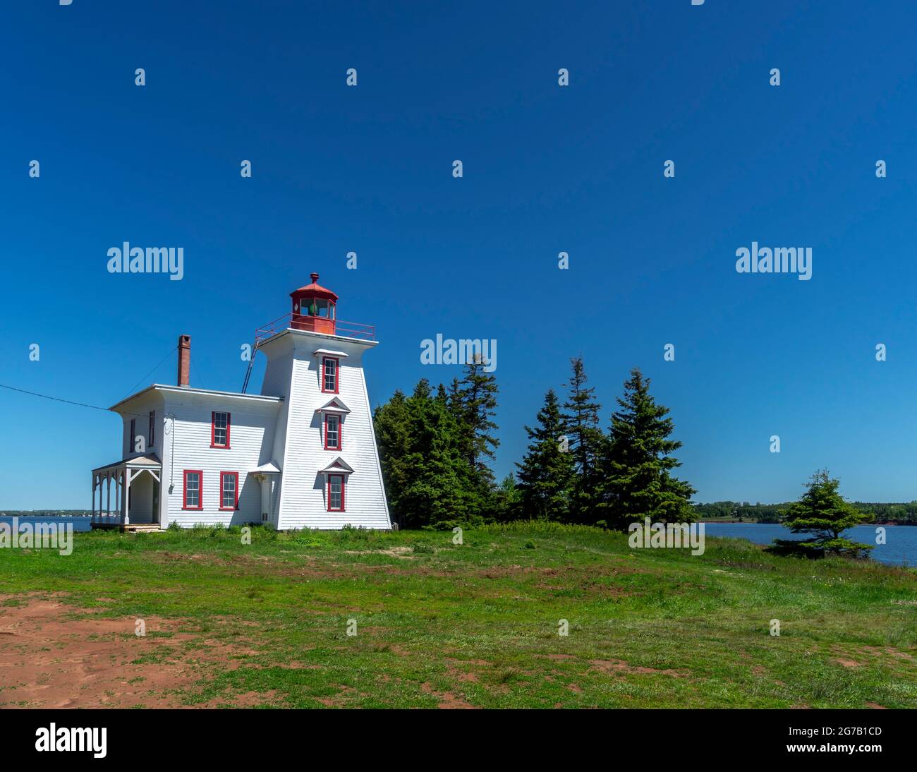 Blockhaus Point Lighthouse, Prince Edward Island, Canada Banque D'Images