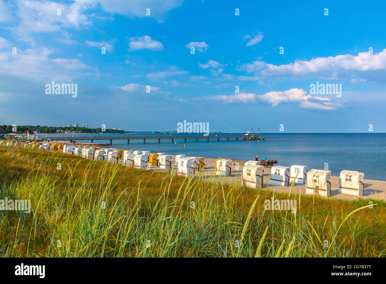 Schleswig-Holstein, Baie de Lübeck, Haffkrug, vue sur la plage de la mer Baltique Banque D'Images