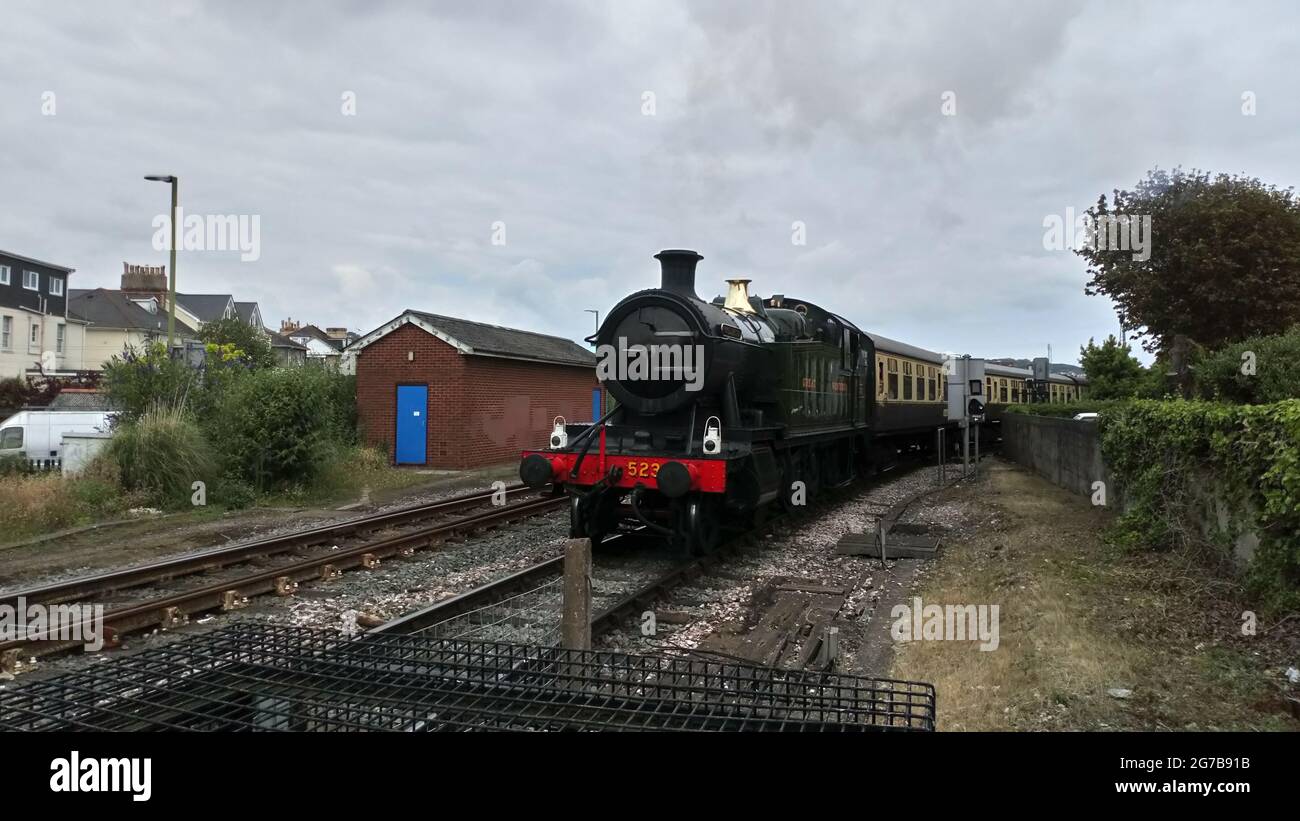 Locomotive à vapeur 5239 Goliath faisant partie du Dartmouth Steam Railway, à Paignton, Devon, Angleterre, Royaume-Uni. Banque D'Images