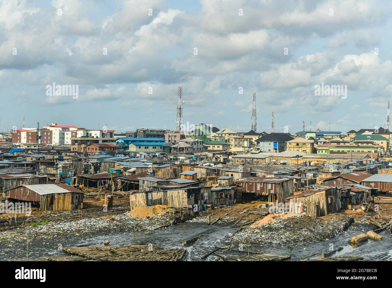 Marché flottant de Maokoko Lagos, Nigeria Banque D'Images