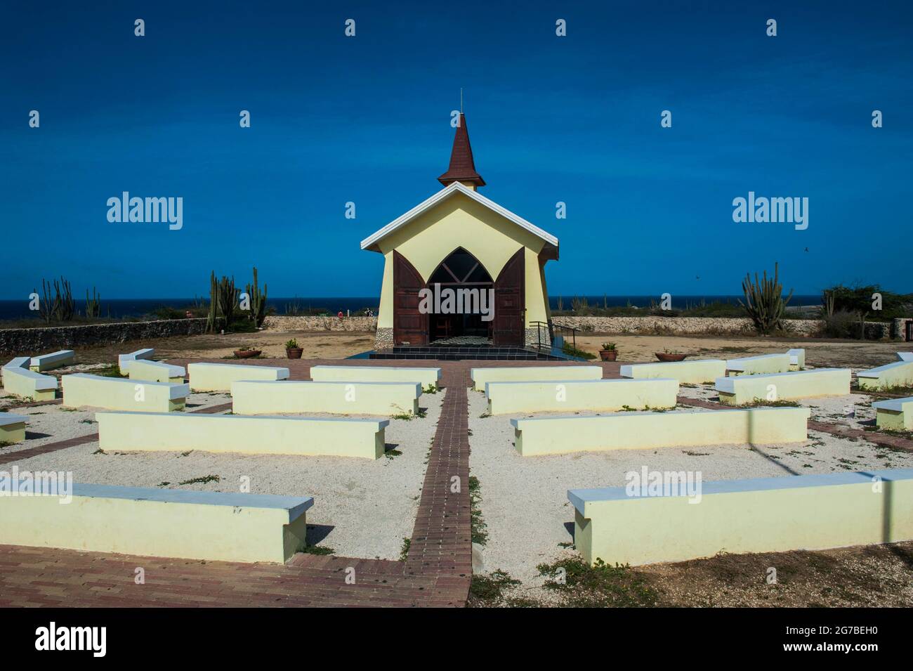 Chapelle d'Alto Vista, Aruba, îles ABC, antilles néerlandaises, Caraïbes Banque D'Images