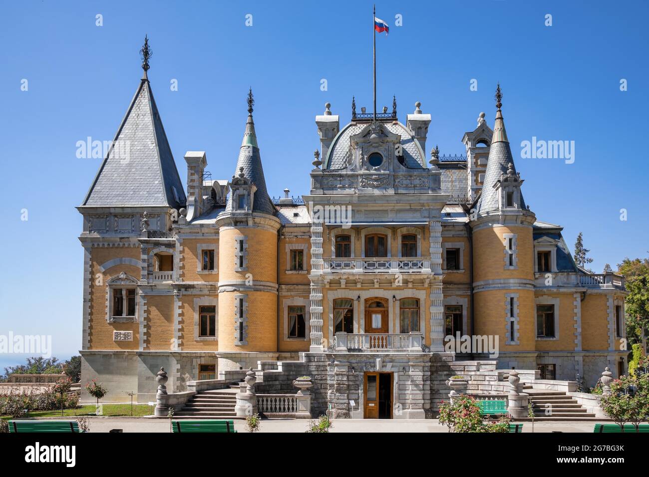 Palais Massandra, Yalta, Crimée, Russie Banque D'Images