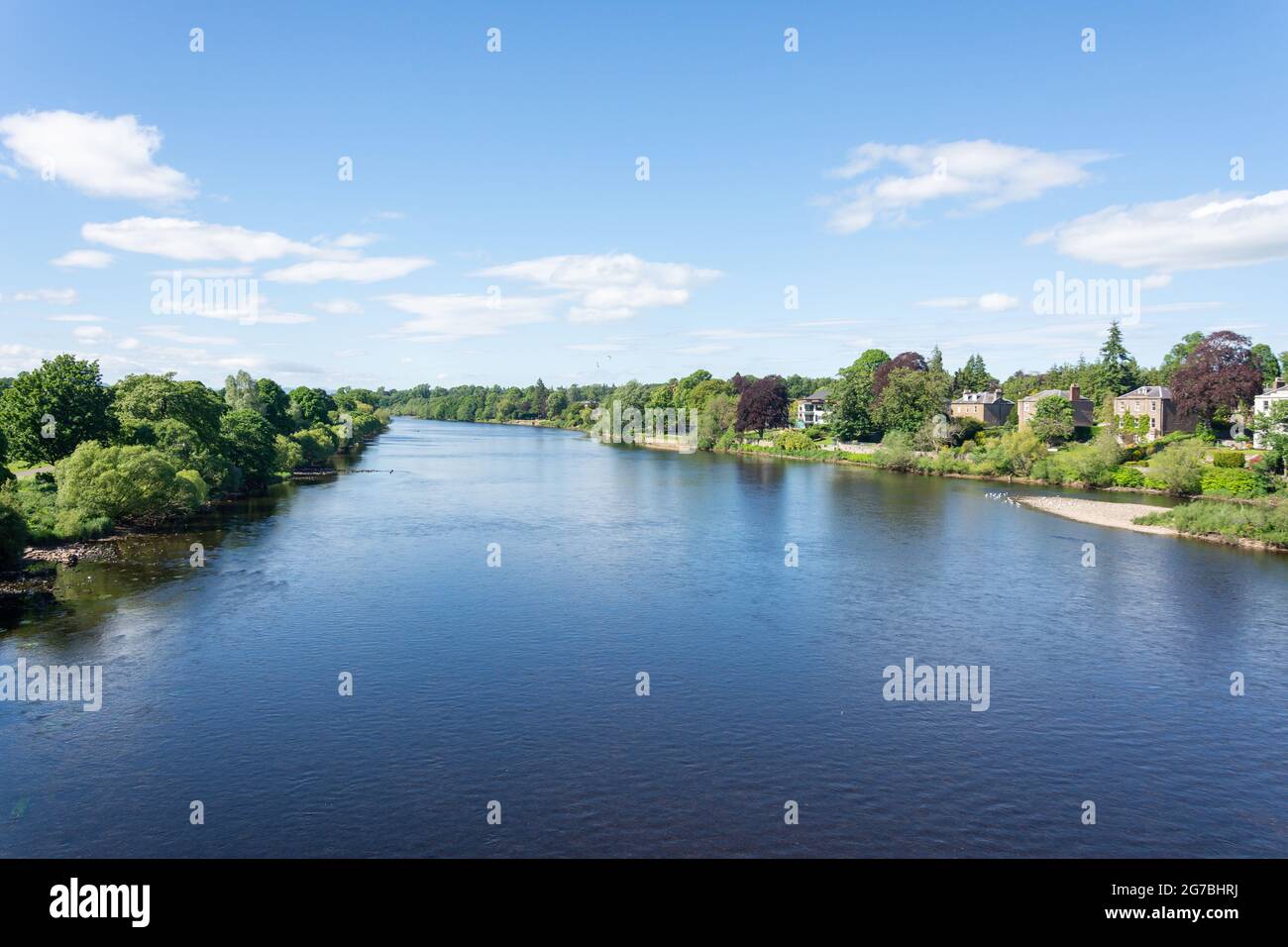 River Tay depuis Smeaton's Bridge, Perth, Perth et Kinross, Écosse, Royaume-Uni Banque D'Images