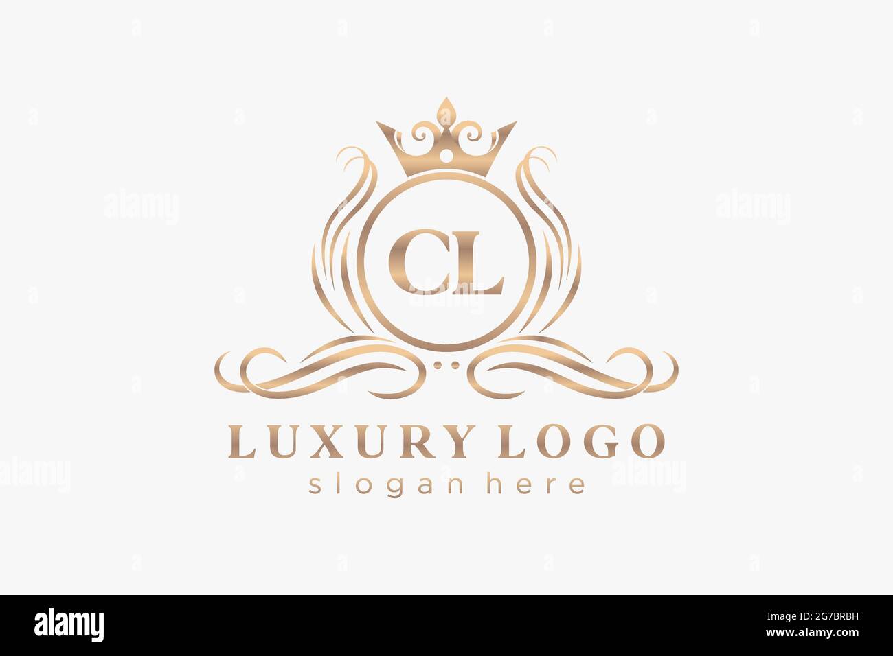 Modèle lettre CL du logo Royal Luxury dans les illustrations vectorielles pour les restaurants, les royalties, les boutiques, les cafés, les hôtels, Heraldic, bijoux, mode et autres illustrations vectorielles Illustration de Vecteur