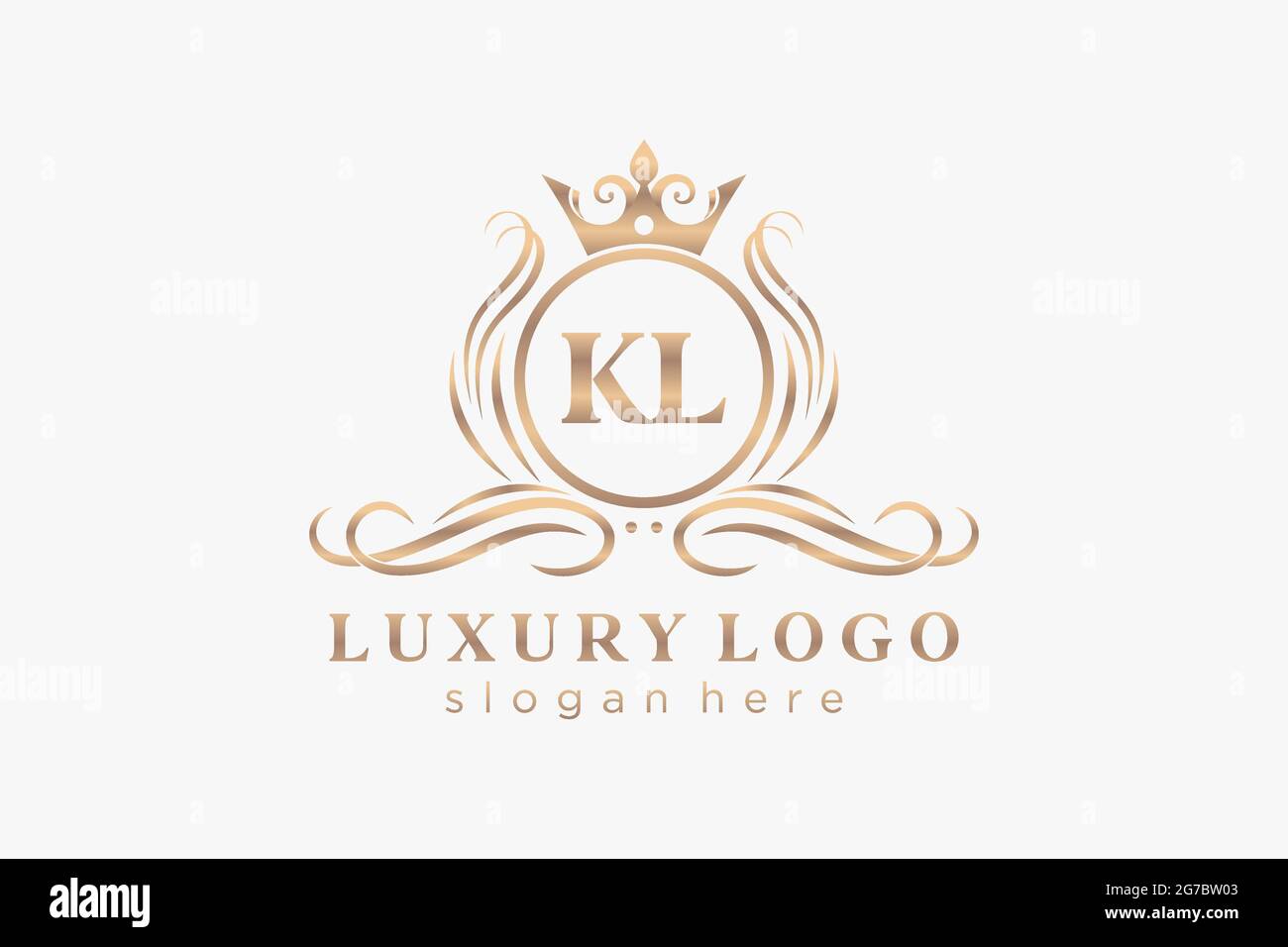 Modèle de logo KL Letter Royal Luxury dans les illustrations vectorielles pour les restaurants, les royalties, les boutiques, les cafés, les hôtels, Heraldic, bijoux, mode et autres illustrations vectorielles Illustration de Vecteur