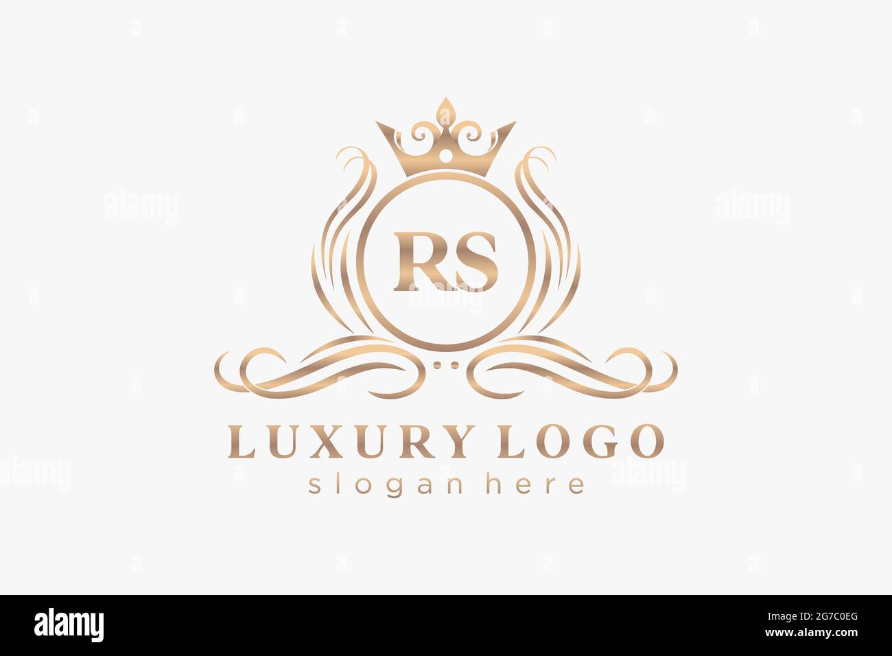 Modèle de logo RS Letter Royal Luxury dans un dessin vectoriel pour les restaurants, les royalties, les boutiques, les cafés, les hôtels, Heraldic, bijoux, mode et autres illustrations vectorielles Illustration de Vecteur