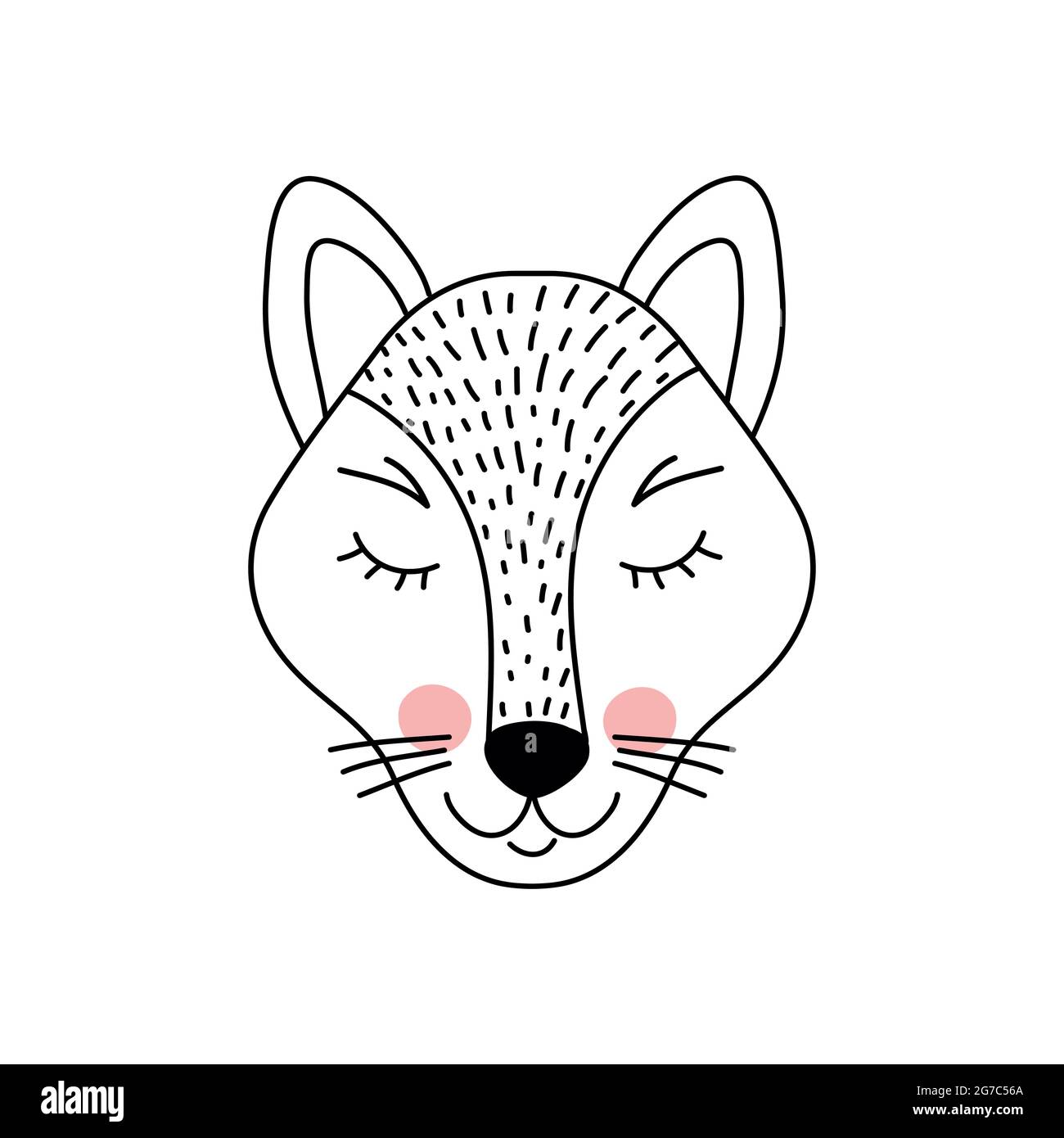 Joli adorable loup moi Illustration de Vecteur