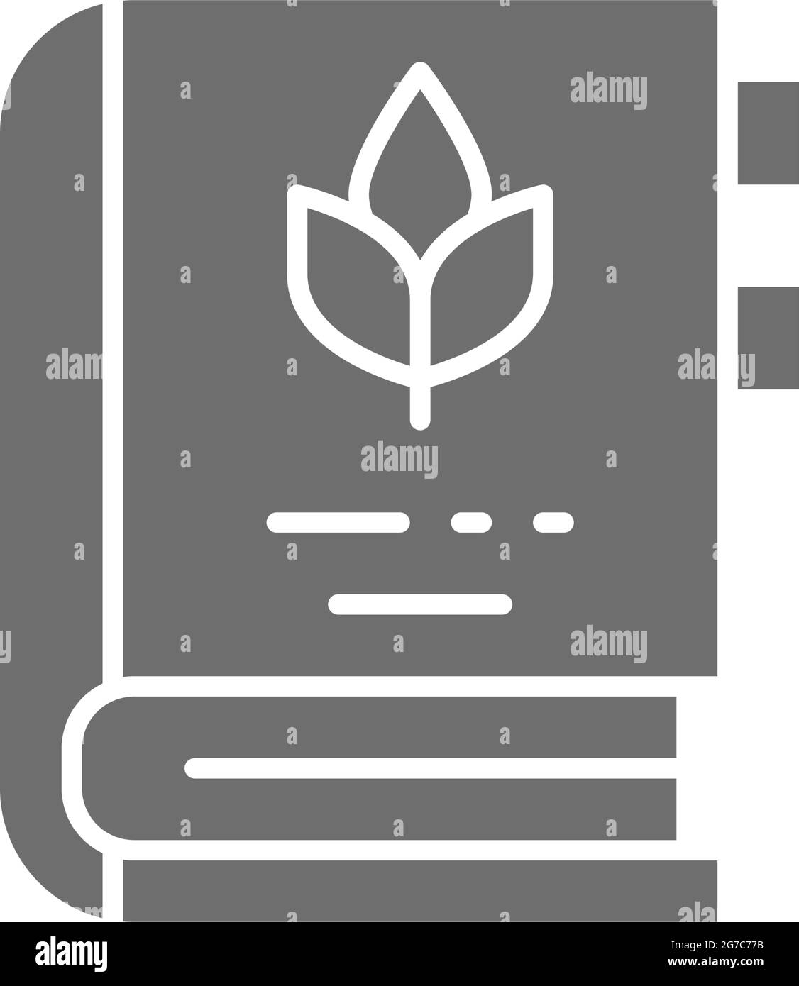 Encyclopédie des plantes médicinales et herbes icône grise. Illustration de Vecteur