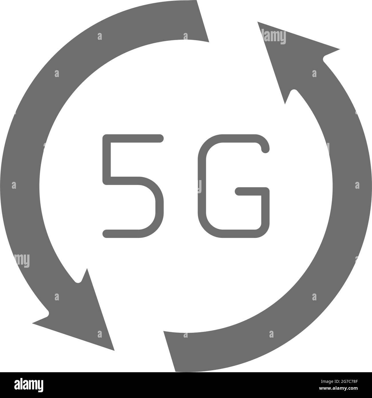 Icône grise Internet Fast 5G. Isolé sur fond blanc Illustration de Vecteur