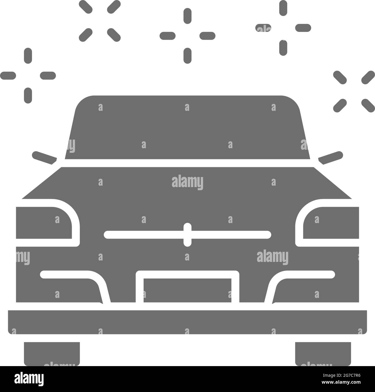Nettoyer l'icône grise polie de la voiture. Isolé sur fond blanc Illustration de Vecteur