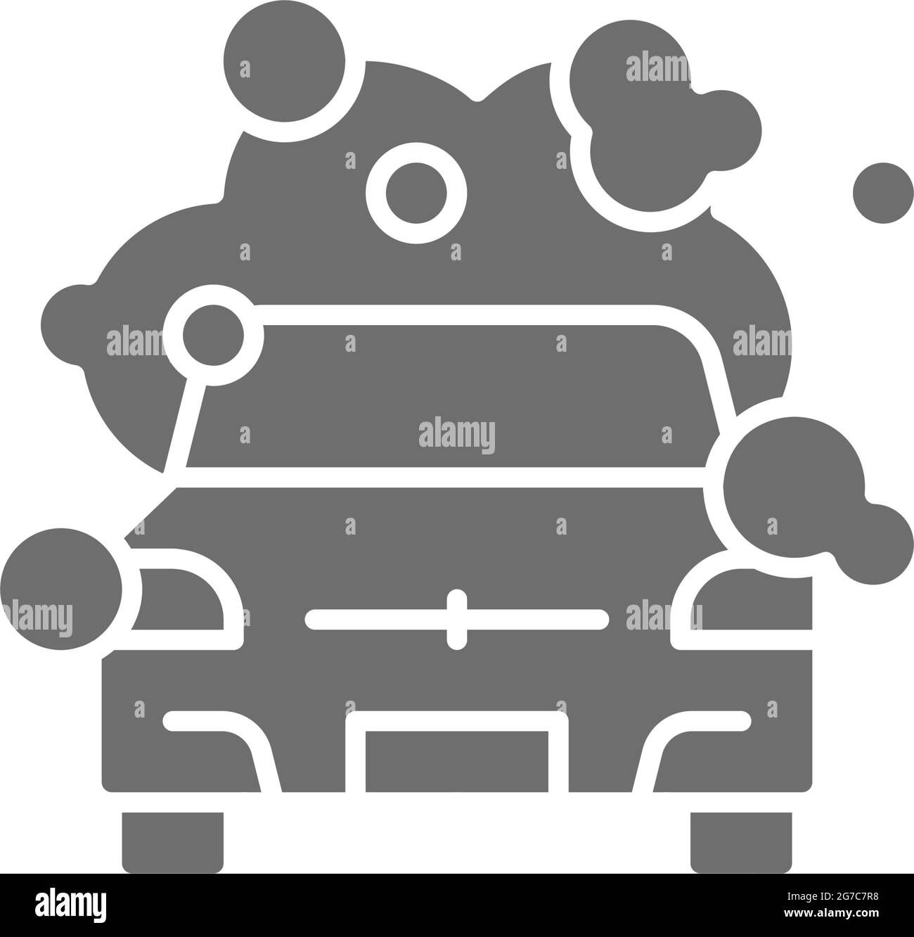 Icône grise de la voiture de nettoyage. Isolé sur fond blanc Illustration de Vecteur