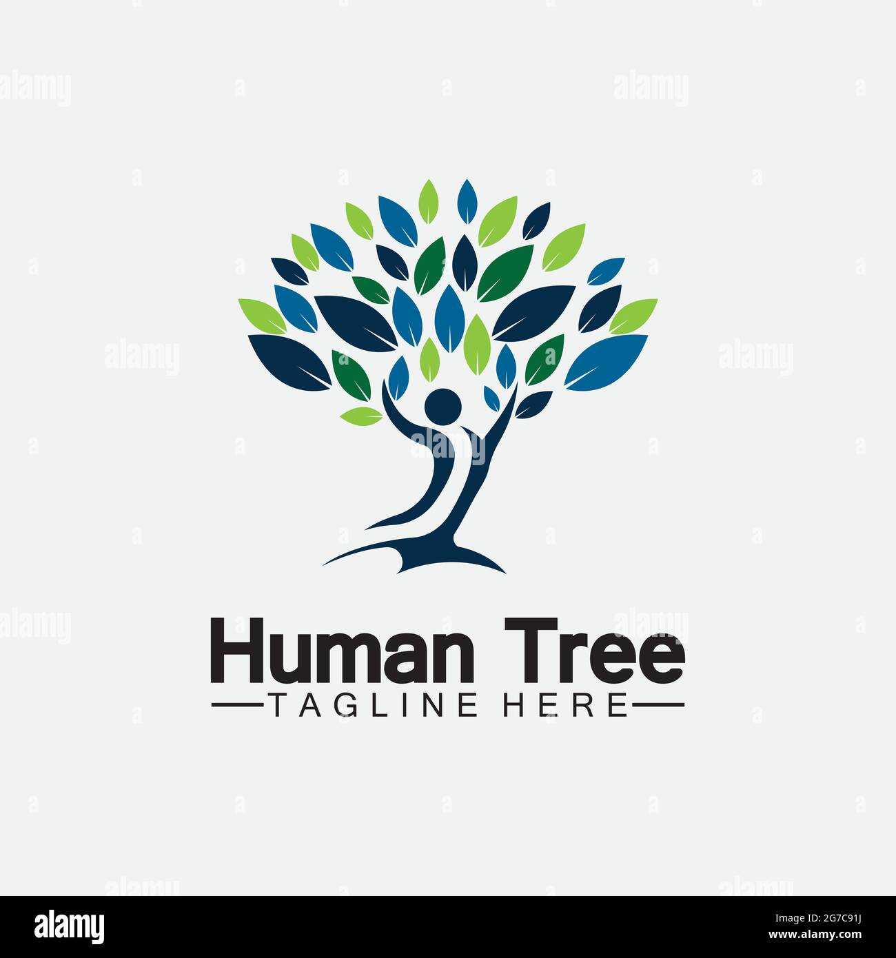 Motif d'illustration du modèle de logo People Tree Vector Illustration de Vecteur