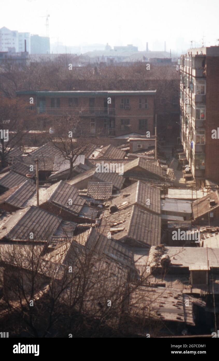 Hinterhöfe à Pékin, Chine 1998. Chantiers de Pékin, Chine 1998. Banque D'Images