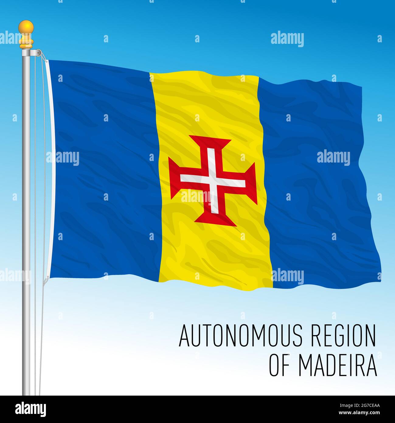 Drapeau régional des îles de Madère, Portugal, illustration vectorielle Illustration de Vecteur