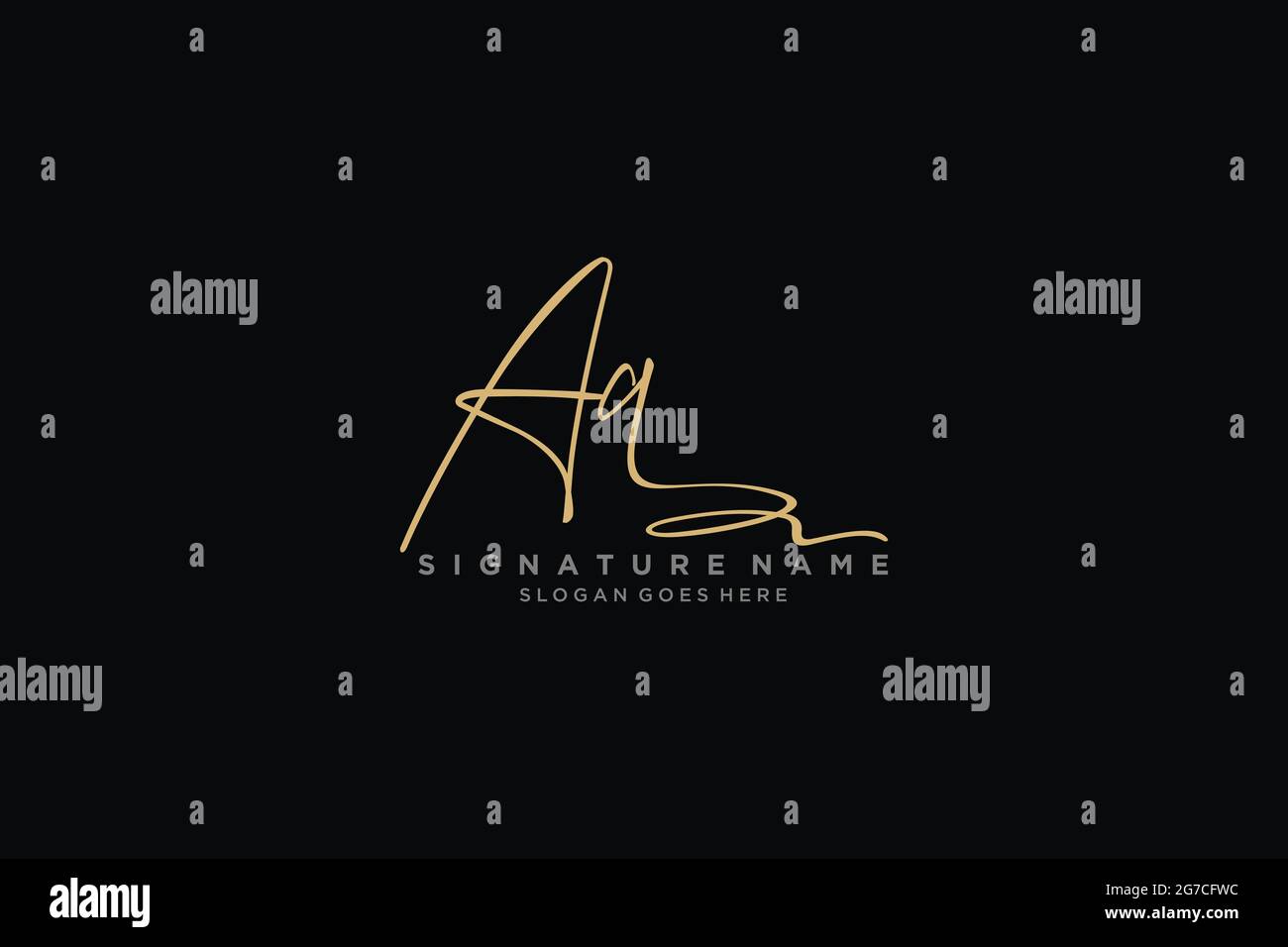 AQ lettre Signature logo Template Design élégant logo signe symbole modèle icône vectorielle Illustration de Vecteur