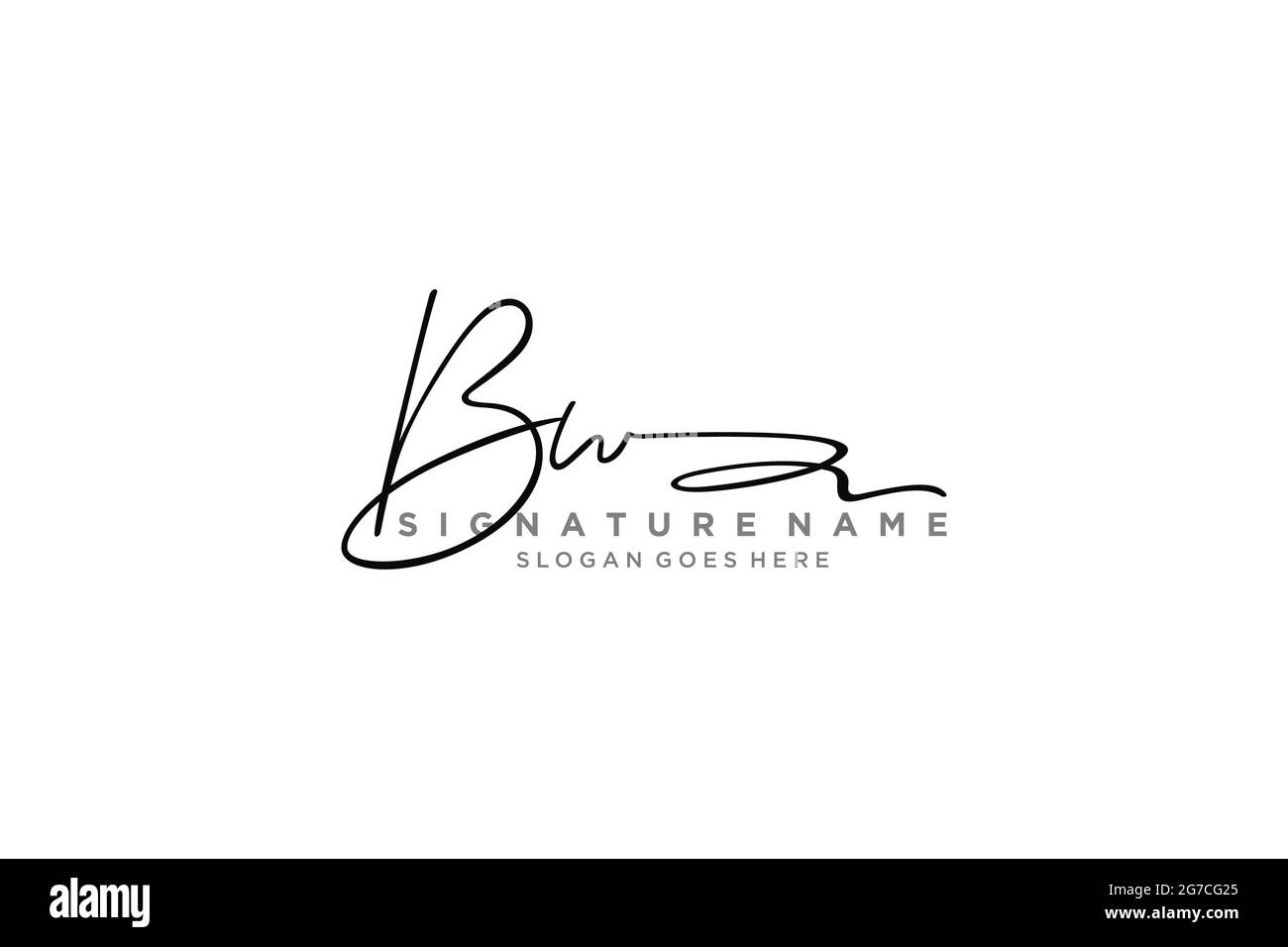 LETTRE BW Signature logo Template Design élégant logo Sign symbole modèle icône vectorielle Illustration de Vecteur