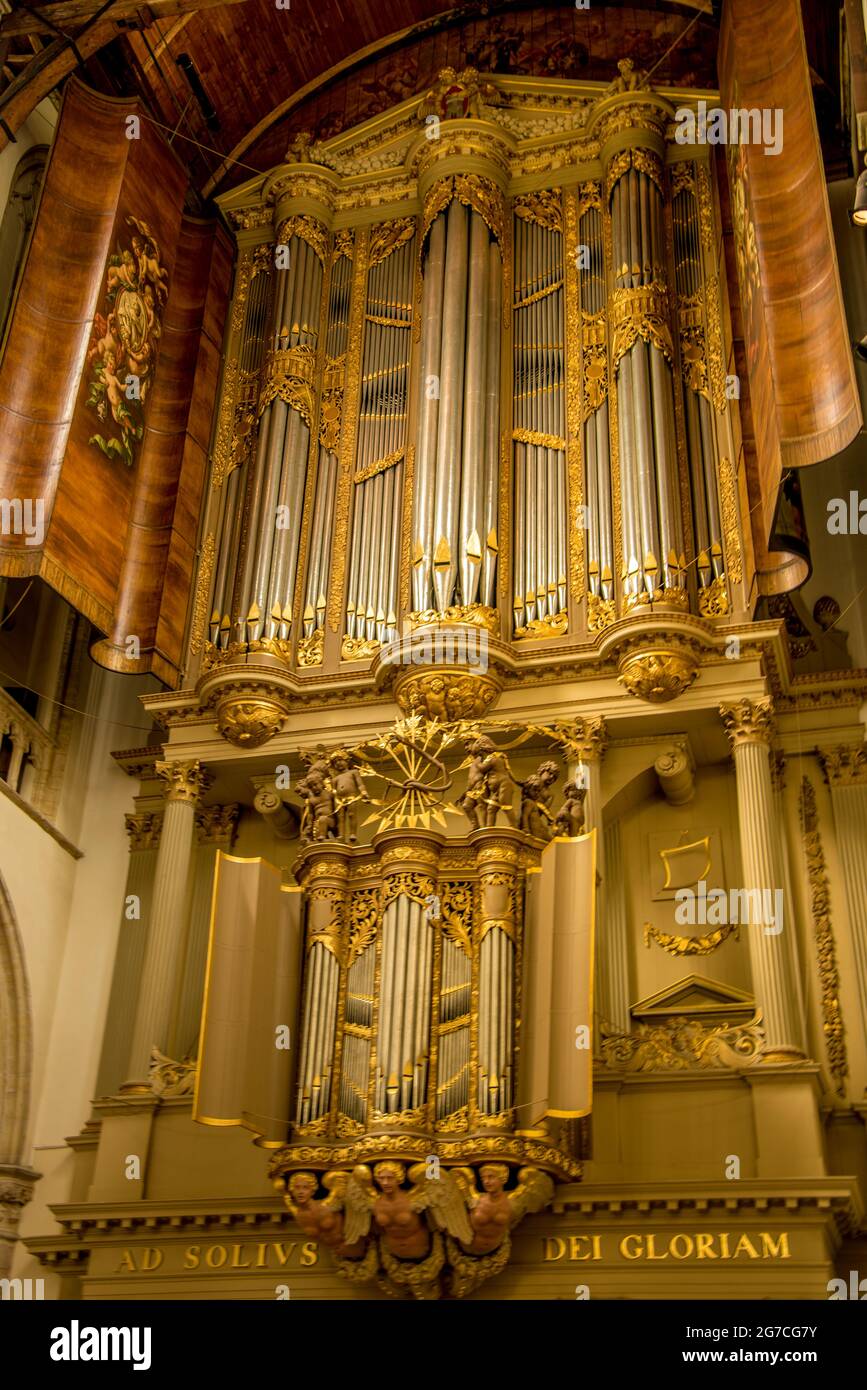 Alkmaar, pays-Bas. Juin 2021. L'orgue de l'église Laurentius à Alkmaar. Photo de haute qualité Banque D'Images