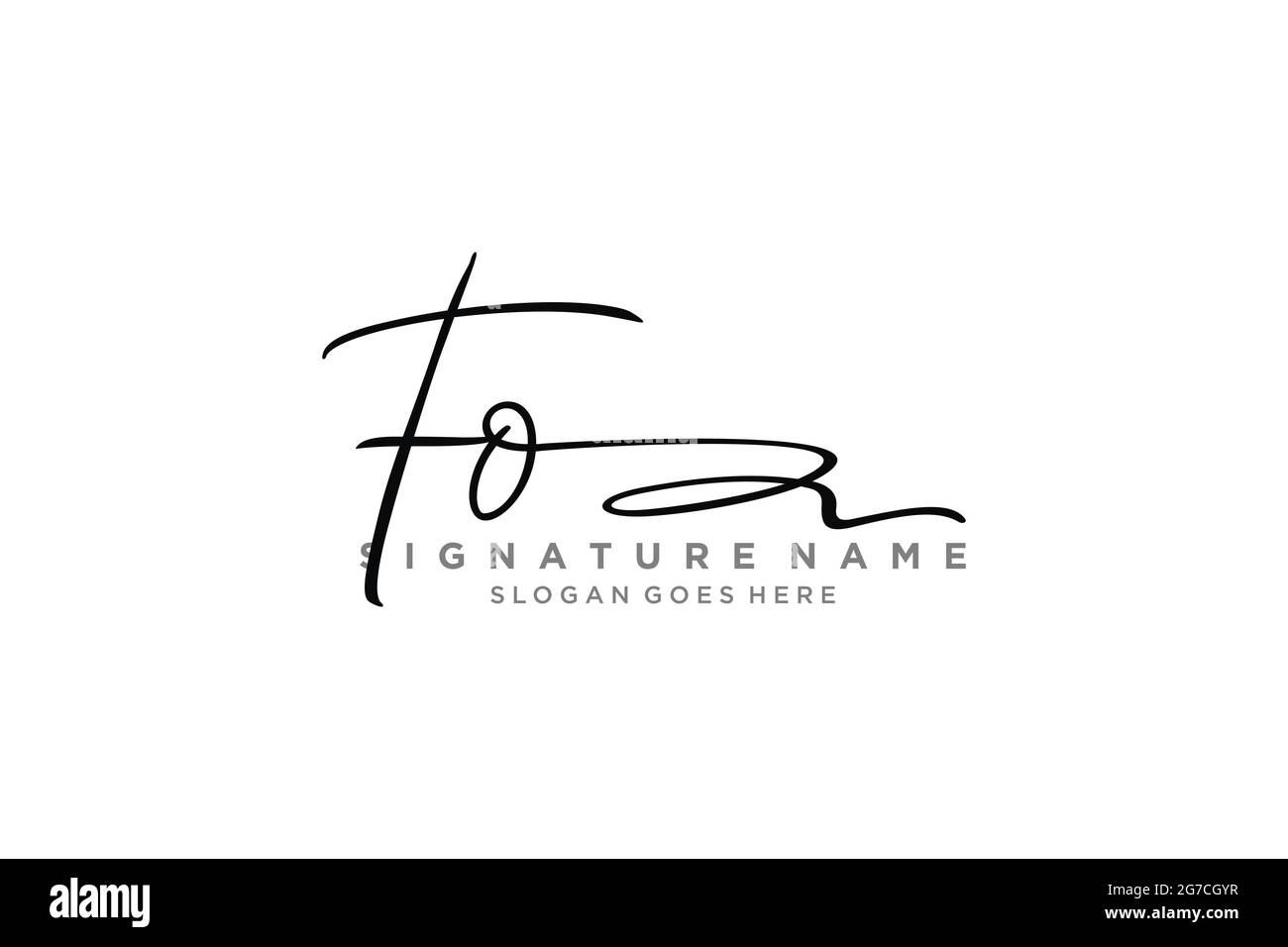 FO lettre Signature logo Template Design élégant logo signe symbole modèle icône vectorielle Illustration de Vecteur