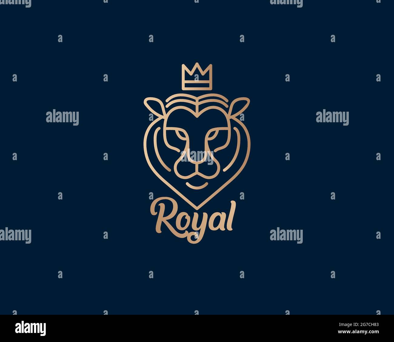 Le logo Lion Royal peut être utilisé comme signe, icône ou symbole, vecteur en couches complètes et facile à modifier et à personnaliser la taille et la couleur, compatible avec presque Illustration de Vecteur