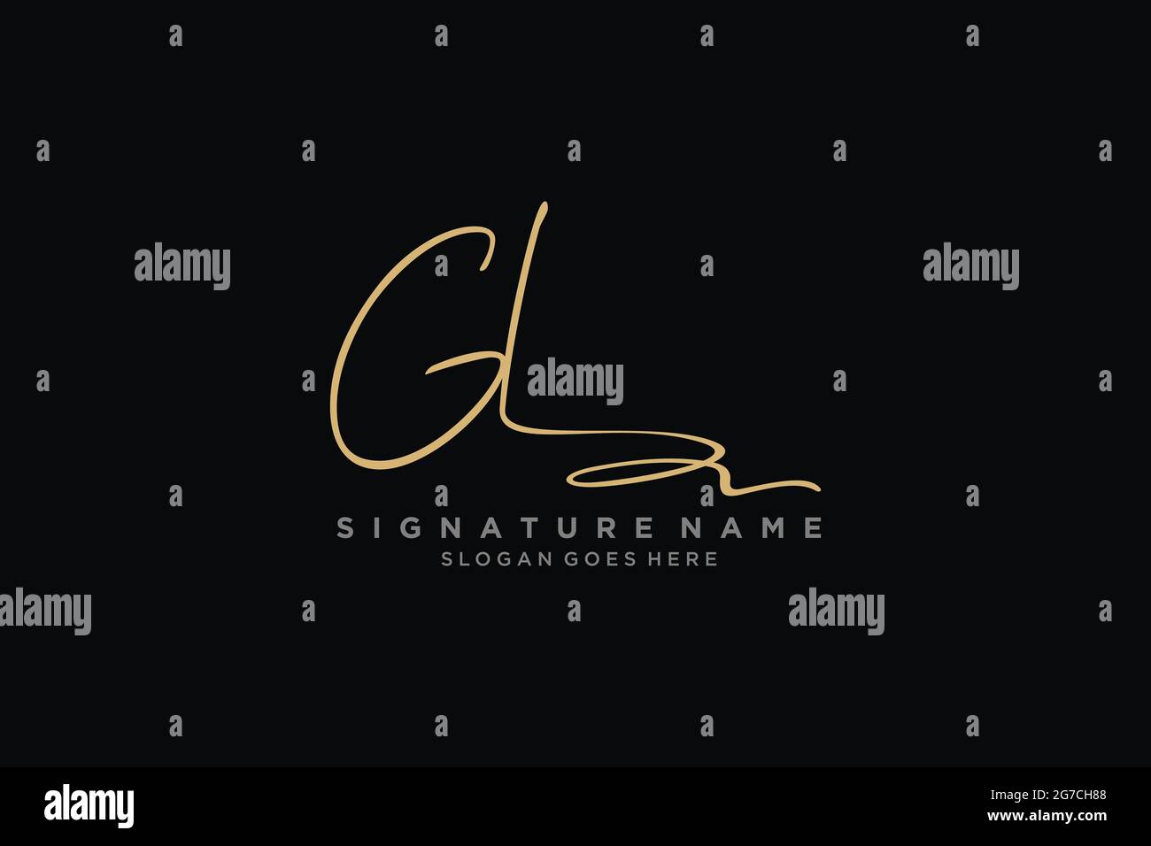 GL Signature logo Template Design élégant logo Sign symbole modèle icône vectorielle Illustration de Vecteur