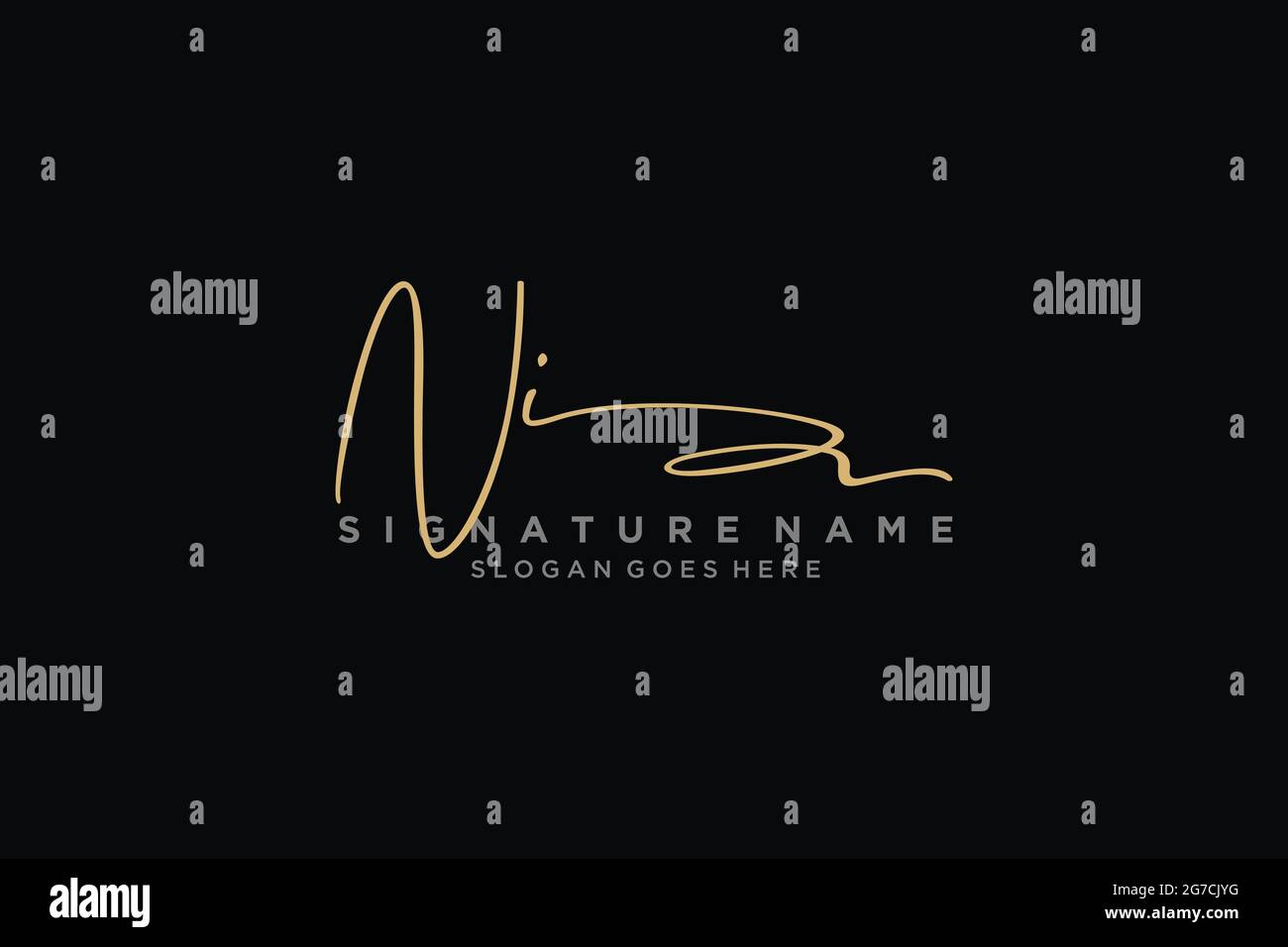 LETTRE NI Signature logo Template Design élégant logo signe symbole modèle icône vectorielle Illustration de Vecteur