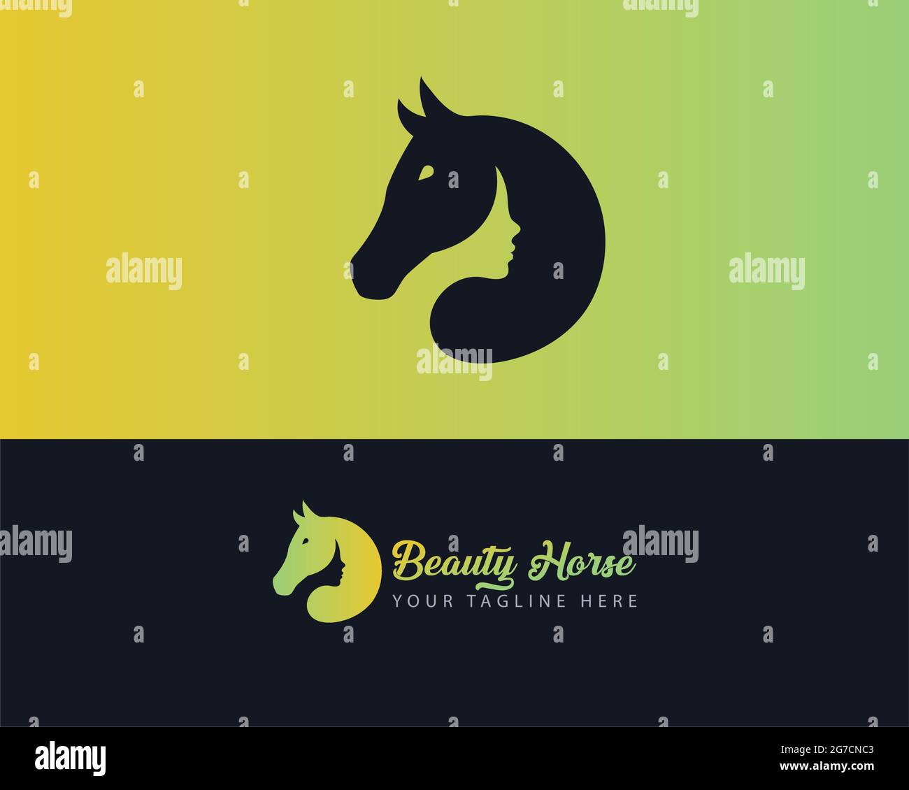 Le logo de la femme de cheval peut être utilisé comme signe, icône ou symbole, pleine couche de vecteur et facile à éditer et personnaliser la taille et la couleur, compatible avec presque Illustration de Vecteur